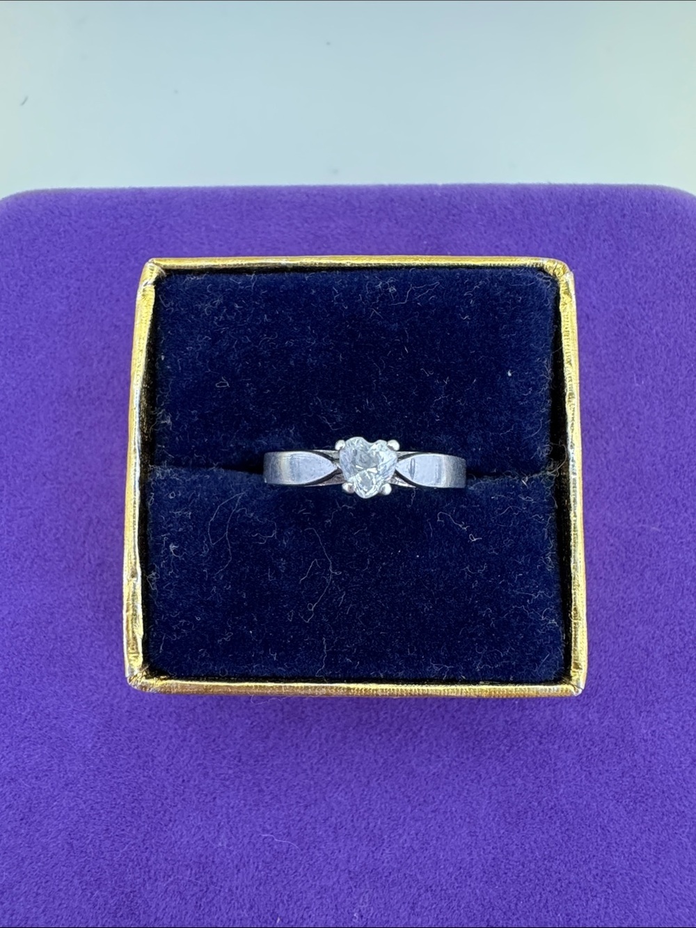 💛 Classic Silver Solitaire Heart Ring | Princess Fairytale